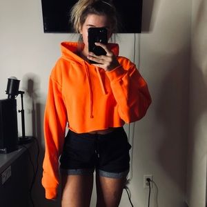 Orange Cropped Hoodie🍊🧡